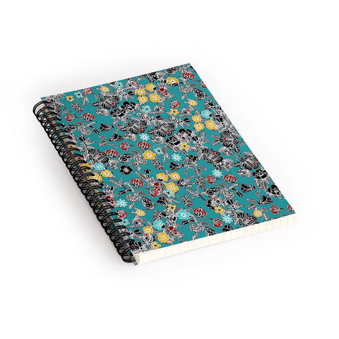 Sharon Turner Cloisonne Flowers Spiral Notebook