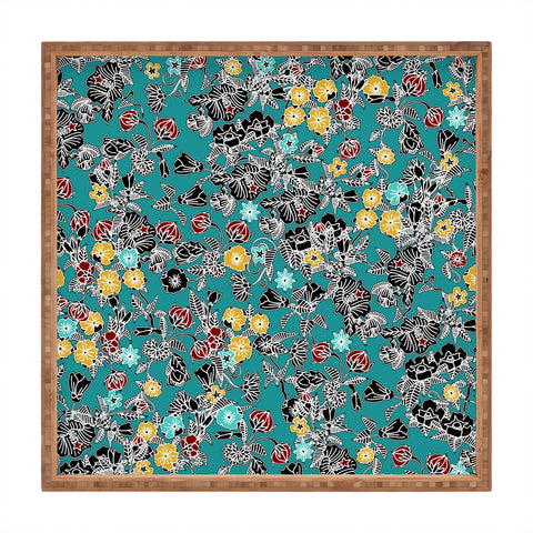 Sharon Turner Cloisonne Flowers Square Tray