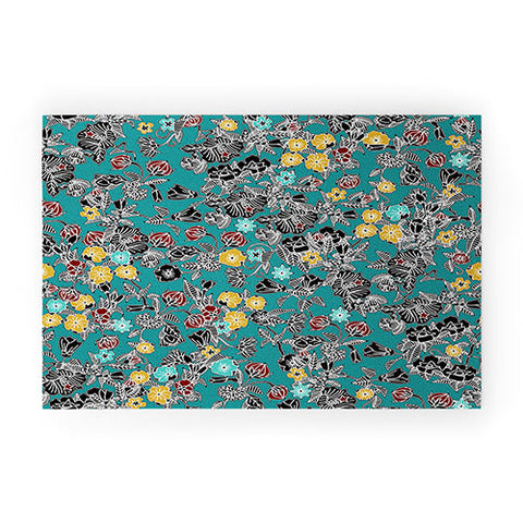 Sharon Turner Cloisonne Flowers Welcome Mat