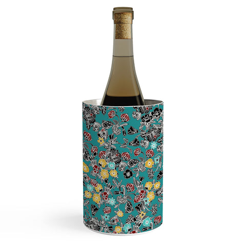 Sharon Turner Cloisonne Flowers Wine Chiller