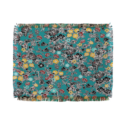 Sharon Turner Cloisonne Flowers Throw Blanket