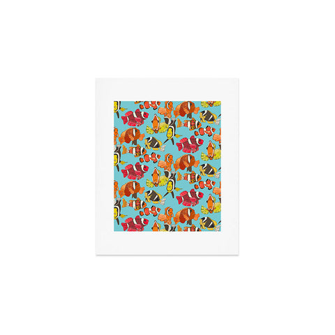 Sharon Turner Clownfish Blue Art Print