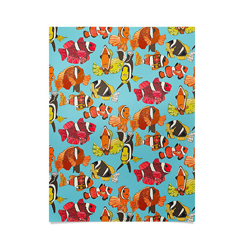 Sharon Turner Clownfish Blue Poster