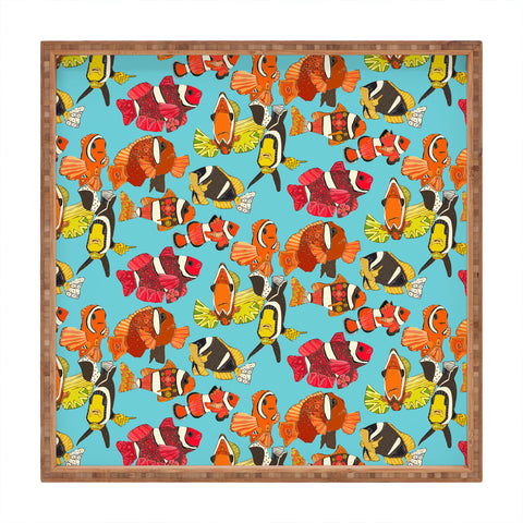 Sharon Turner Clownfish Blue Square Tray