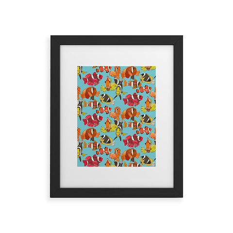 Sharon Turner Clownfish Blue Framed Art Print