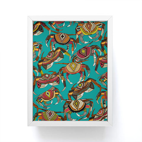 Sharon Turner crabs teal Framed Mini Art Print