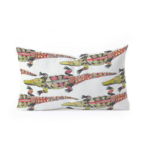 Sharon Turner crocodile Oblong Throw Pillow