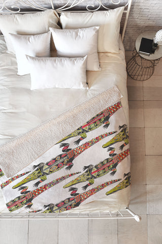 Sharon Turner crocodile Fleece Throw Blanket