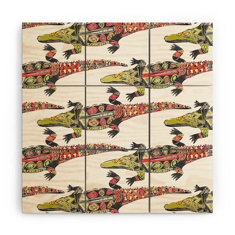 Sharon Turner crocodile Wood Wall Mural