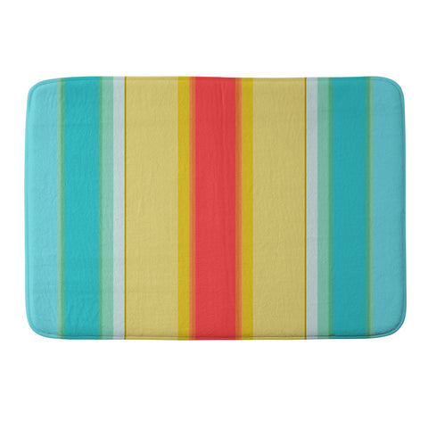 Sharon Turner deckchair stripe Memory Foam Bath Mat