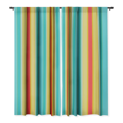 Sharon Turner deckchair stripe Blackout Window Curtain