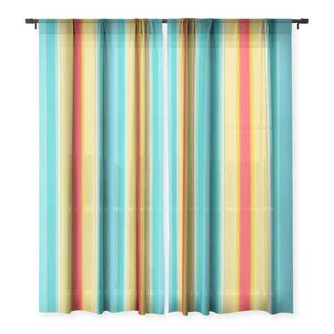 Sharon Turner deckchair stripe Sheer Window Curtain