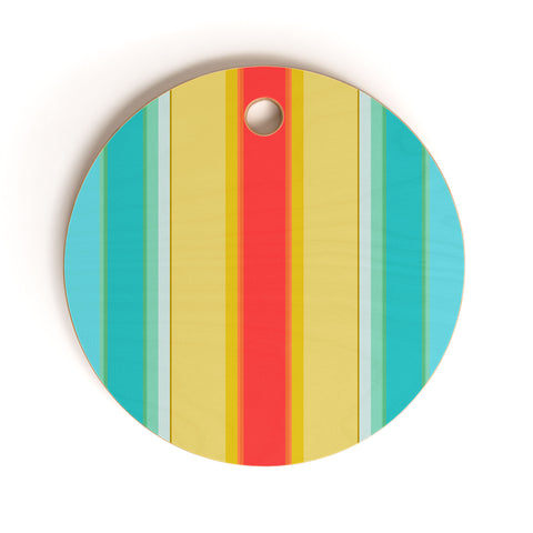 Sharon Turner deckchair stripe Cutting Board Round