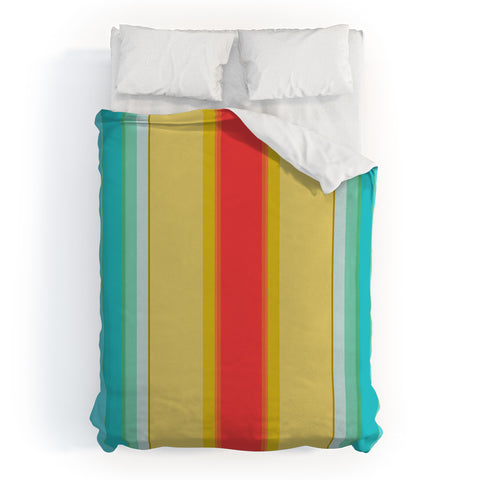Sharon Turner deckchair stripe Duvet Cover
