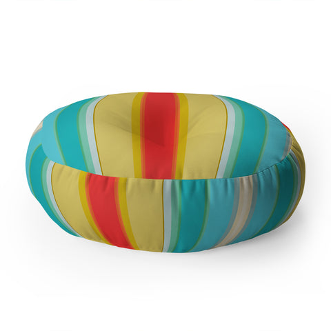 Sharon Turner deckchair stripe Floor Pillow Round