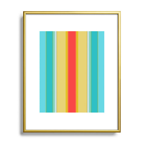 Sharon Turner deckchair stripe Metal Framed Art Print