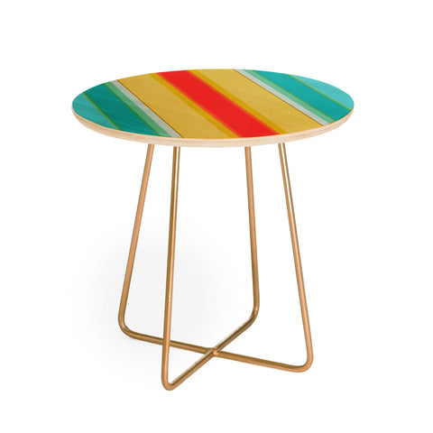 Sharon Turner deckchair stripe Round Side Table