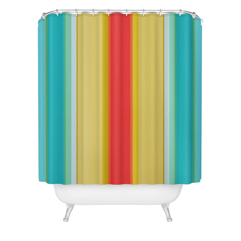 Sharon Turner deckchair stripe Shower Curtain