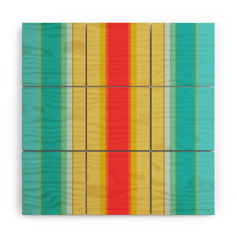 Sharon Turner deckchair stripe Wood Wall Mural