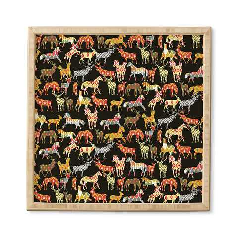 Sharon Turner Deer Horse Ikat Party Framed Wall Art