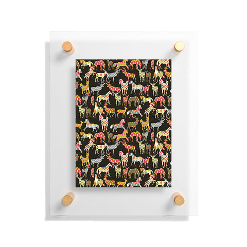 Sharon Turner Deer Horse Ikat Party Floating Acrylic Print