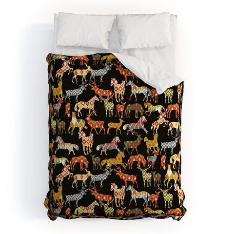Sharon Turner Deer Horse Ikat Party Comforter