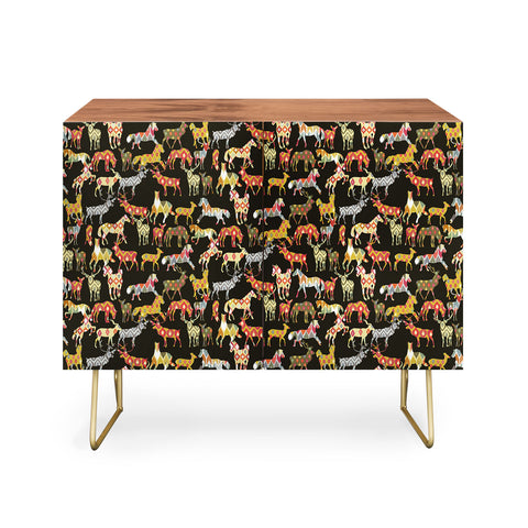 Sharon Turner Deer Horse Ikat Party Credenza