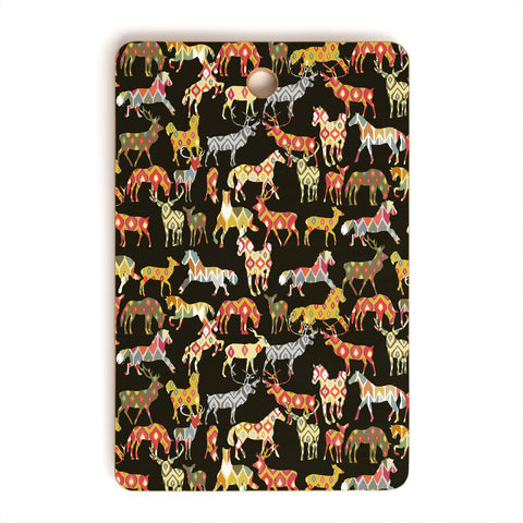 Sharon Turner Deer Horse Ikat Party Cutting Board Rectangle