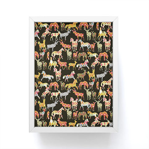 Sharon Turner Deer Horse Ikat Party Framed Mini Art Print