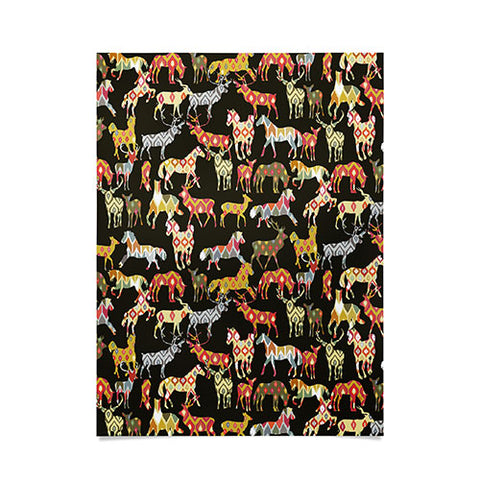 Sharon Turner Deer Horse Ikat Party Poster