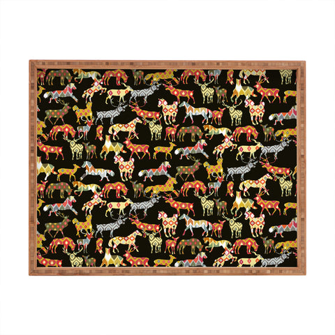 Sharon Turner Deer Horse Ikat Party Rectangular Tray