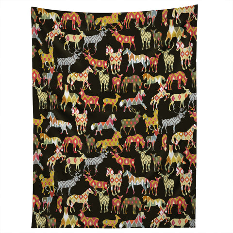 Sharon Turner Deer Horse Ikat Party Tapestry
