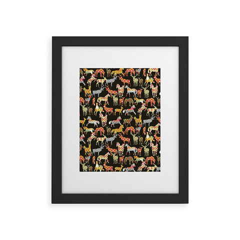 Sharon Turner Deer Horse Ikat Party Framed Art Print