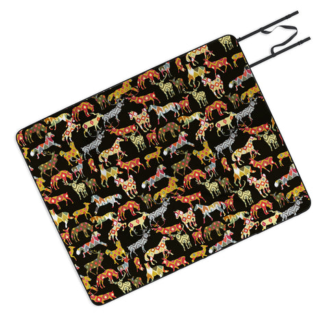 Sharon Turner Deer Horse Ikat Party Picnic Blanket