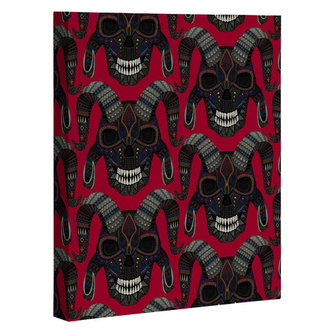 Sharon Turner demon skull red Art Canvas