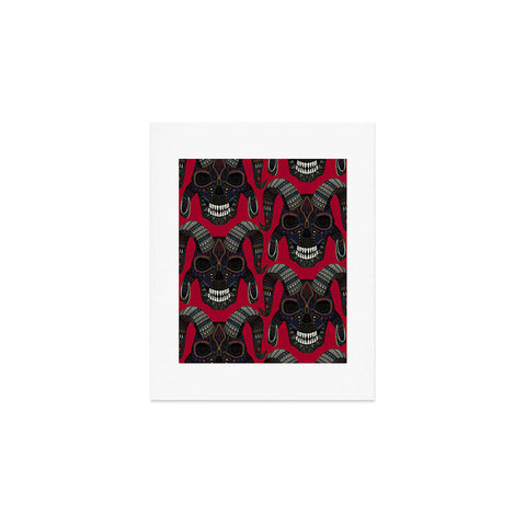 Sharon Turner demon skull red Art Print