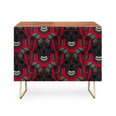 Sharon Turner demon skull red Credenza