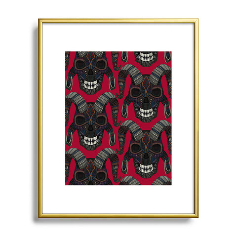 Sharon Turner demon skull red Metal Framed Art Print