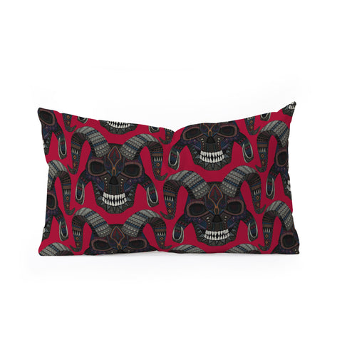 Sharon Turner demon skull red Oblong Throw Pillow