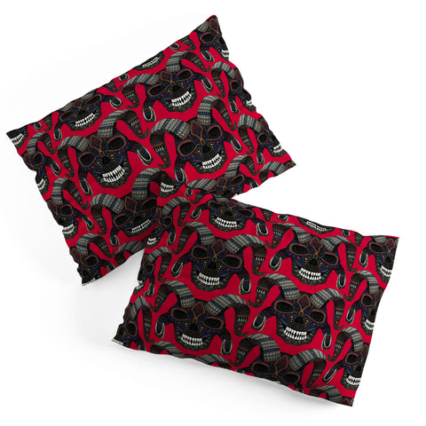 Sharon Turner demon skull red Pillow Shams