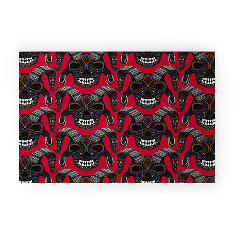 Sharon Turner demon skull red Welcome Mat