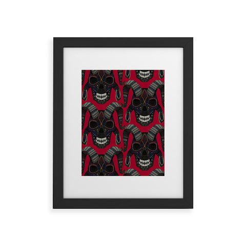 Sharon Turner demon skull red Framed Art Print