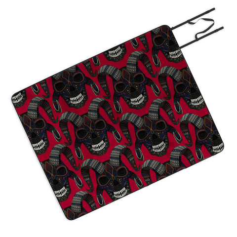 Sharon Turner demon skull red Picnic Blanket