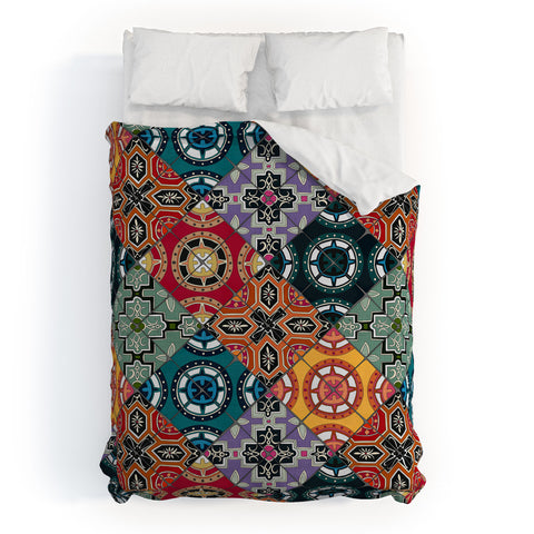 Sharon Turner DESEO BOLD spanish tile Duvet Cover