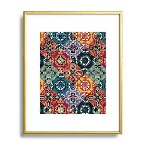 Sharon Turner DESEO BOLD spanish tile Metal Framed Art Print