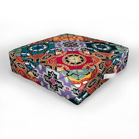 Sharon Turner DESEO BOLD spanish tile Outdoor Floor Cushion
