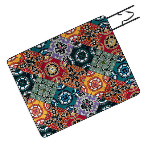 Sharon Turner DESEO BOLD spanish tile Picnic Blanket