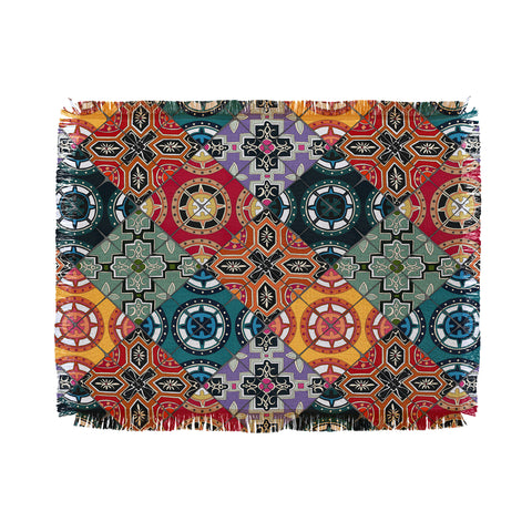 Sharon Turner DESEO BOLD spanish tile Throw Blanket