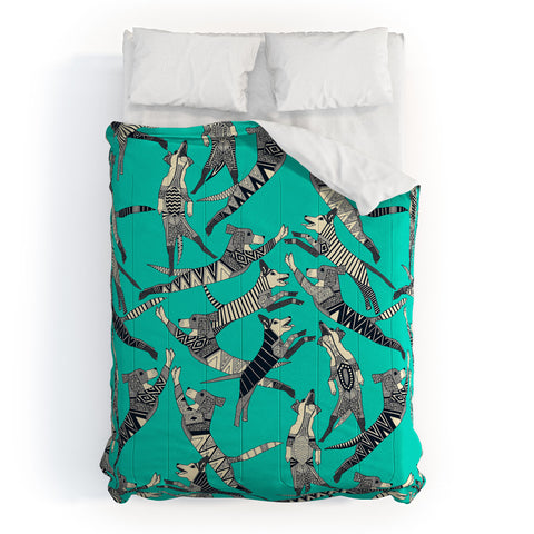 Sharon Turner dog party Comforter