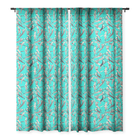 Sharon Turner dog party Sheer Window Curtain